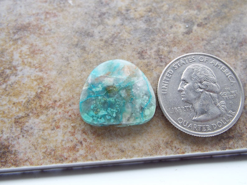 Chrysocolla and Malachite in Quartz Cabochon