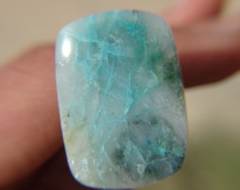 Chrysocolla and Malachite in Quartz Cabochon