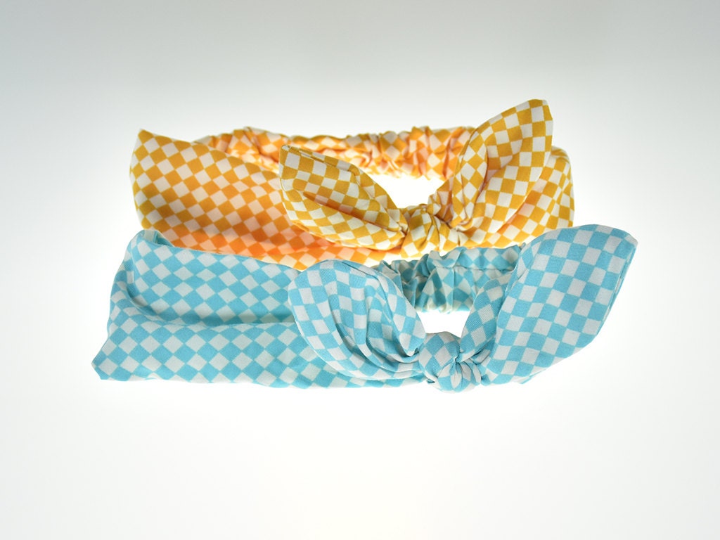 yellow and blue headband