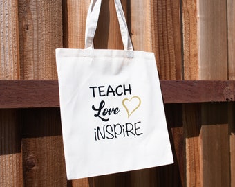Canvas Teachers Day Tote Bag, Cotton Reusable Bag, Grocery Shopping Canvas Bag, Teacher Appreciation Gift