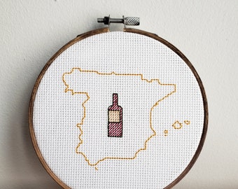 Country Cross Stitch--Spain/Red Wine