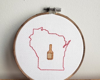 State Cross Stitch--Wisconsin/Beer