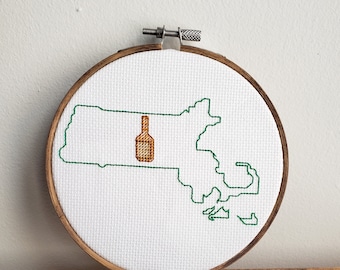 State Cross Stitch--Massachusetts/Beer