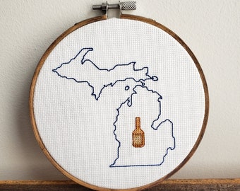 State Cross Stitch--Michigan/Beer