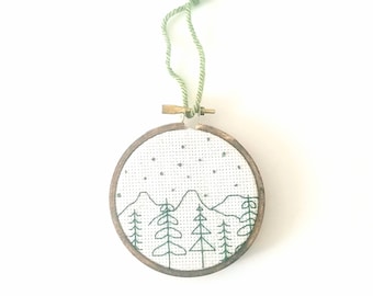 Wilderness Cross Stitch Ornament