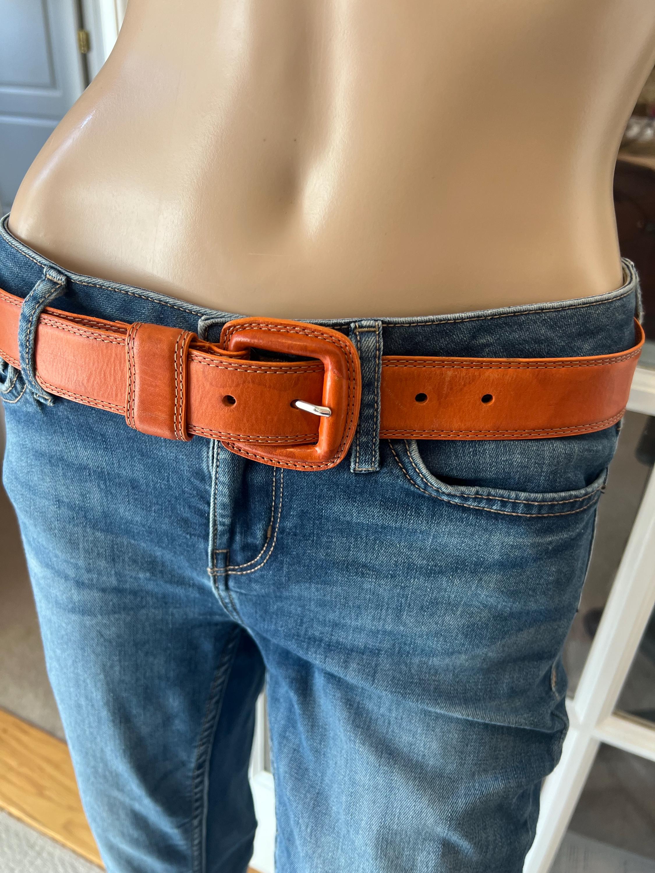 Linea Pelle Brown Leather Belt Snaps Vintage Vintage Western Linea Pelle Brown Leather Belt SZ M/L - Etsy main image 4