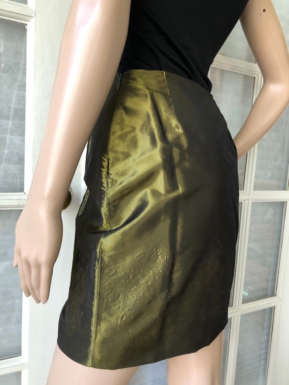 Vintage 90s fabulous Christian Lecroix silk jade … - image 3