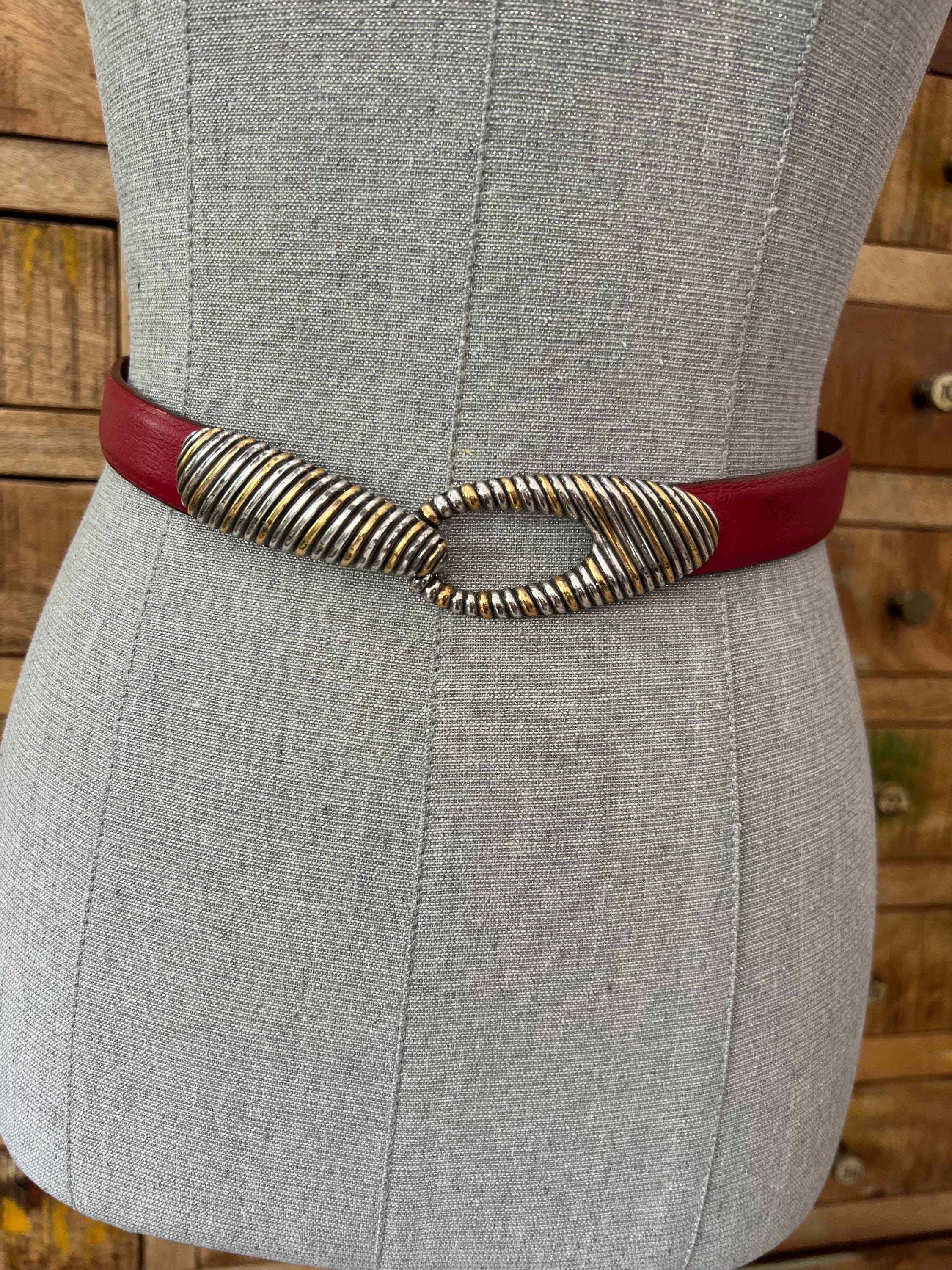 Ceinture Chico's En Cuir Noir Taille Large M (35-36") - Occasion Like New
