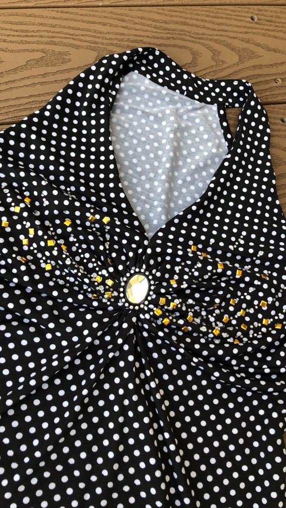 Adorable handmade black/white polka dot embellish… - image 9