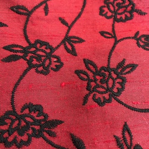 Vintage Ann Taylor silk red/Black and brighter floral mini skirt image 10