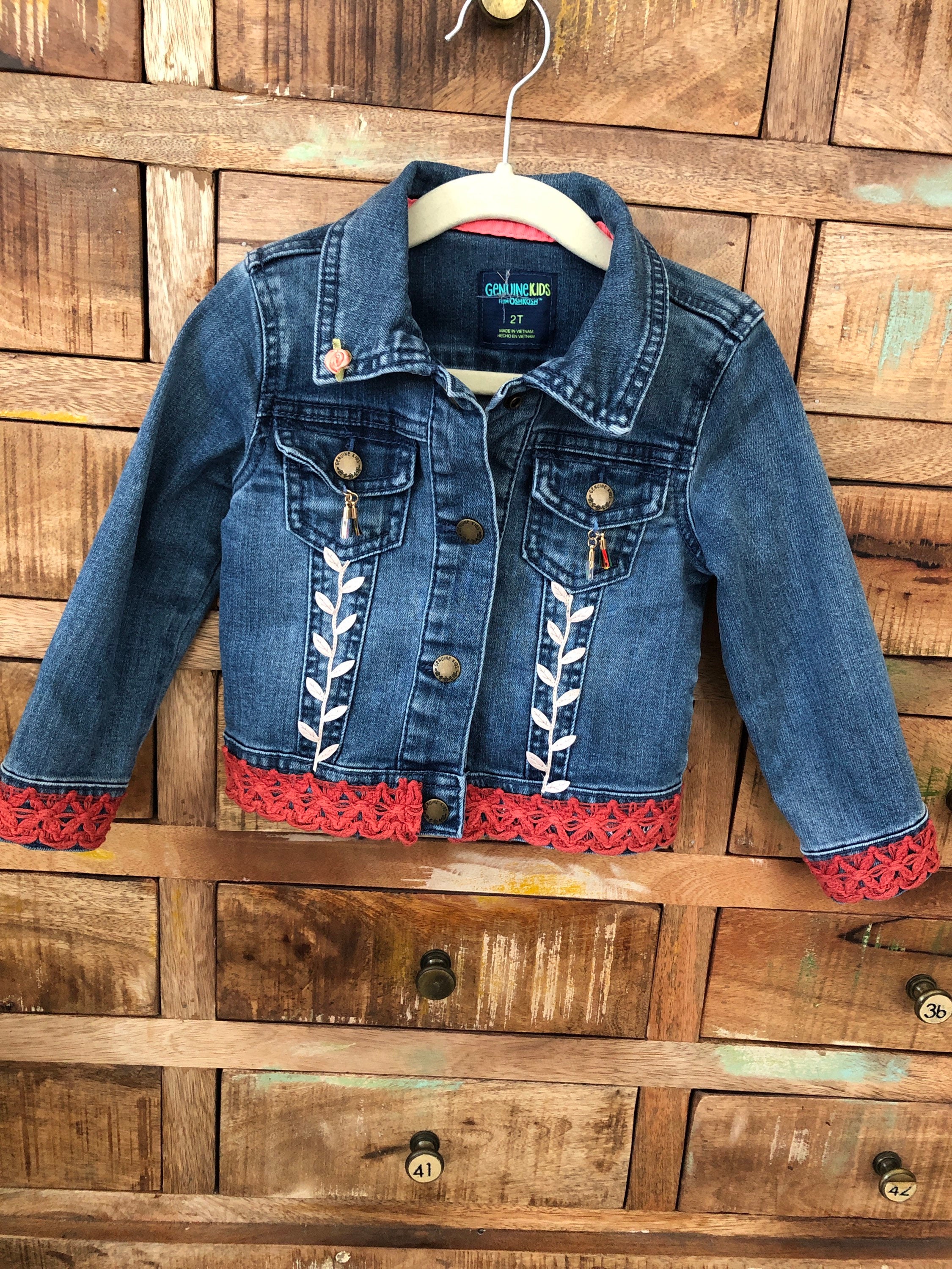Up cycle embellished girls jean jacket Etsy