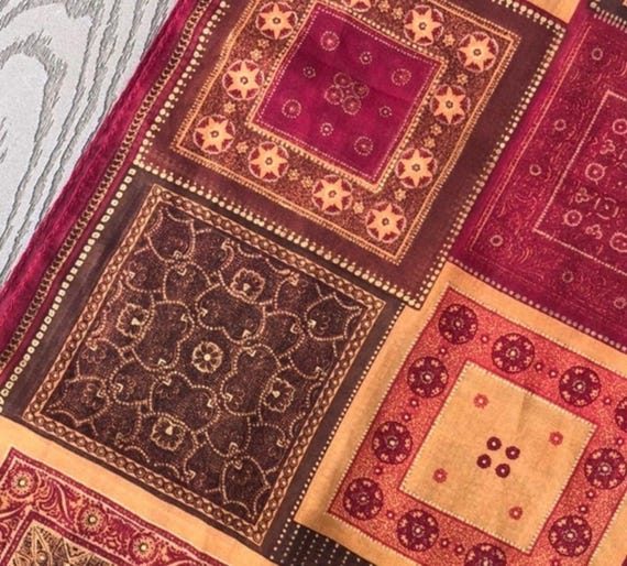 Vintage Halston geometric pattern, fall colors, o… - image 6