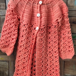 Handmade crochet pumpkin girls long cardigan