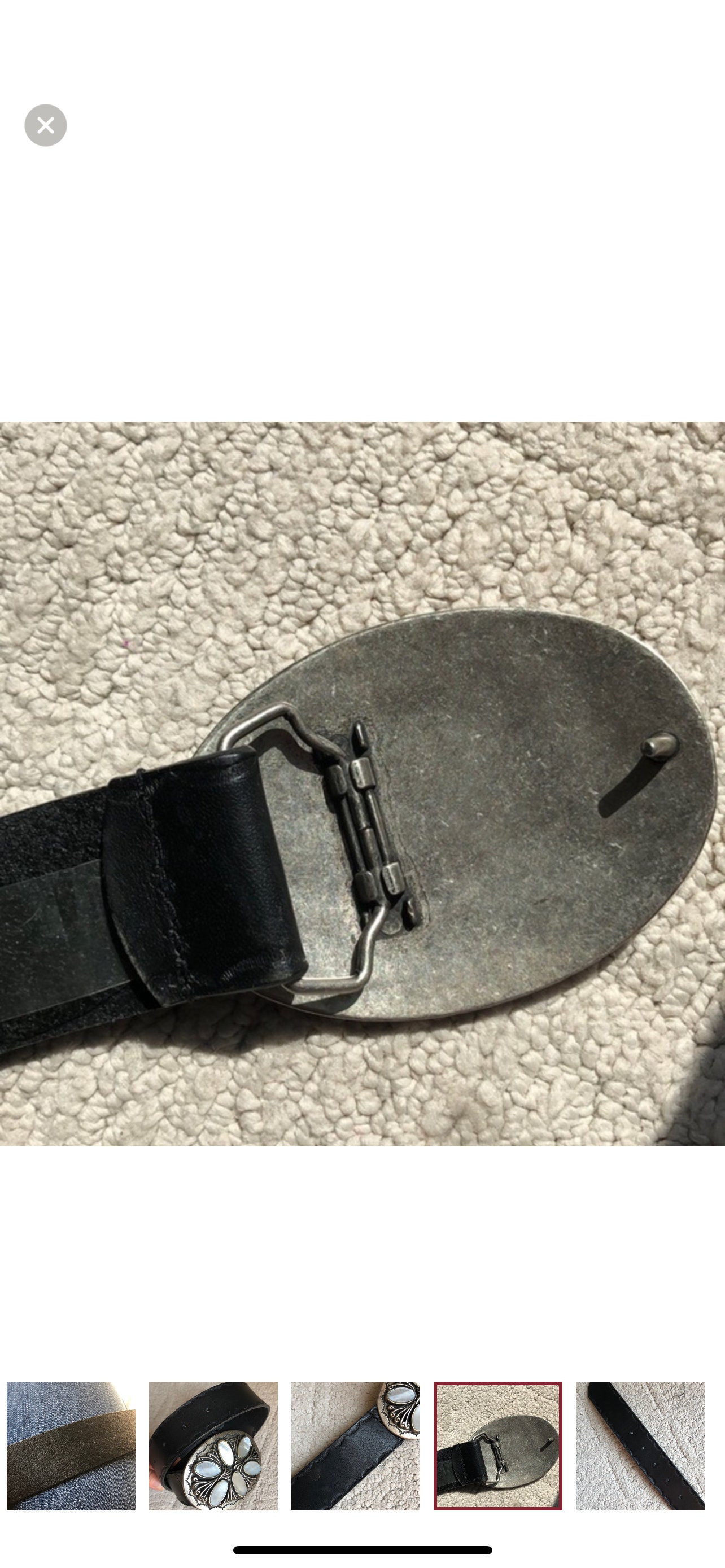 Guess Vintage Black Leather Western Silver Buckle With 