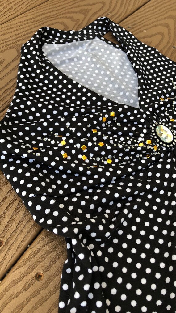 Adorable handmade black/white polka dot embellish… - image 6