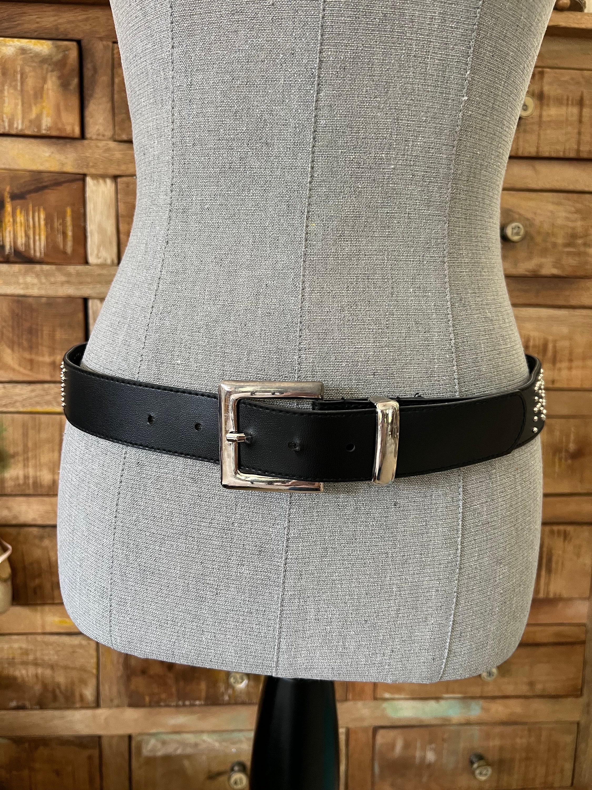 Vintage 80s 90s Black & White PVC Belt Silver Tone Buckle Size 34–38 Retro Mod Vintage Chicos Belt - Etsy main image 3