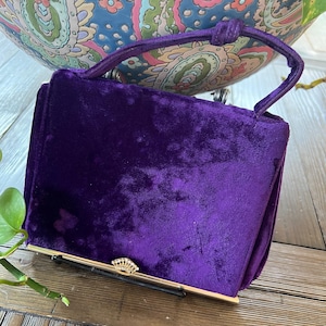 Styled by Greta originals New York purple velvet vintage evening bag