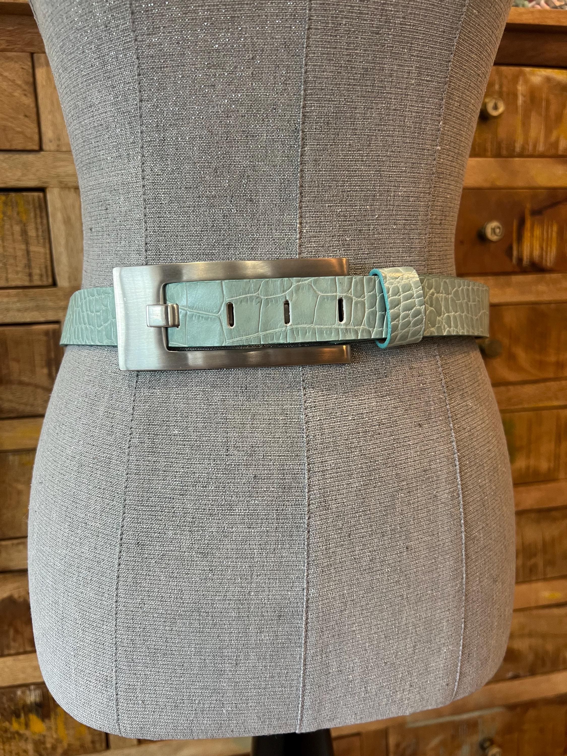 Green Croc Vintage Belt - Etsy