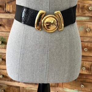 Omega Black Leather Belt with Gold Accents Omega Women main image 2