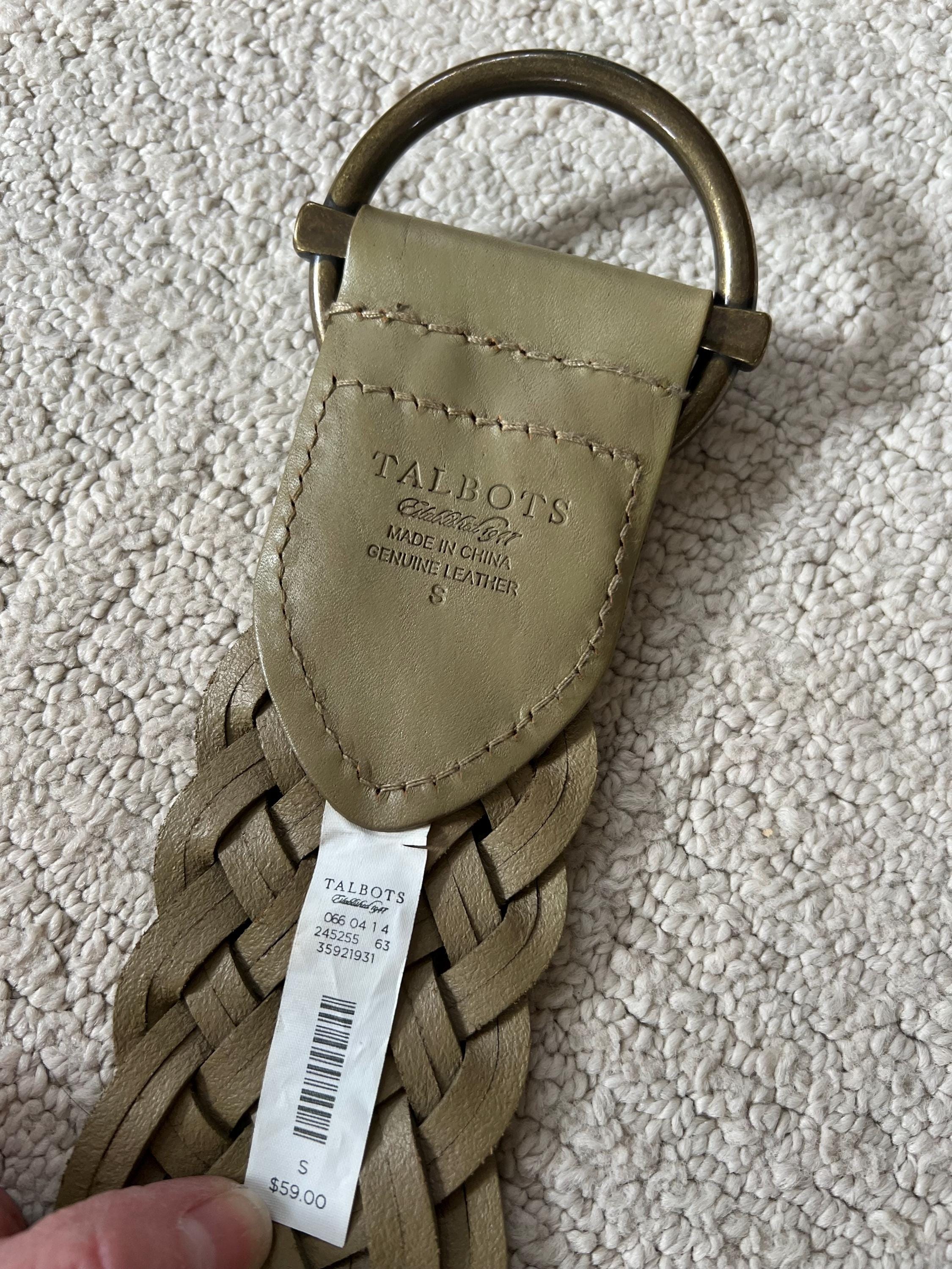 Talbots Taupe Leather Braided Wide Belt - Etsy display picture 3