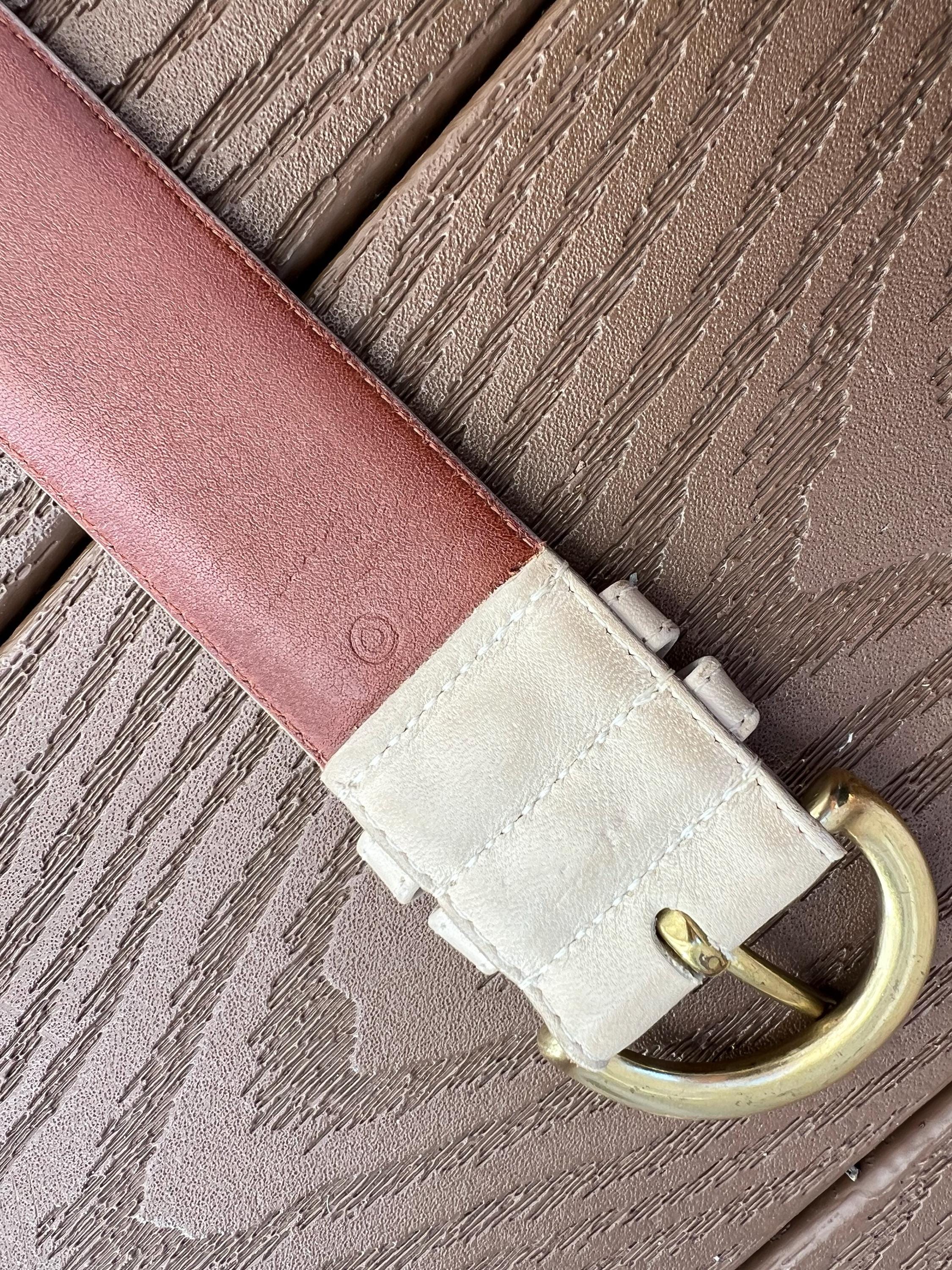 Vintage 80’s COACH Glove Tanned Cowhide Tan Leather Belt size 34 Men main image 3