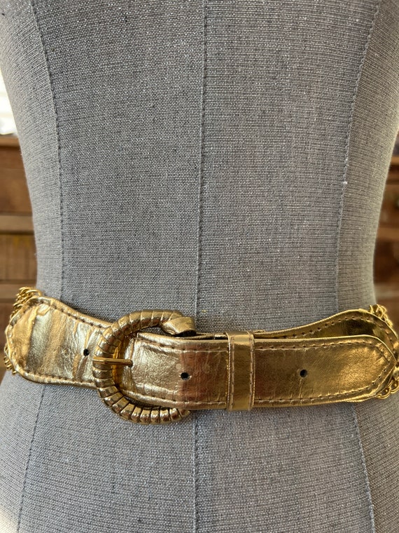 Vintage gold chain mail waist belt