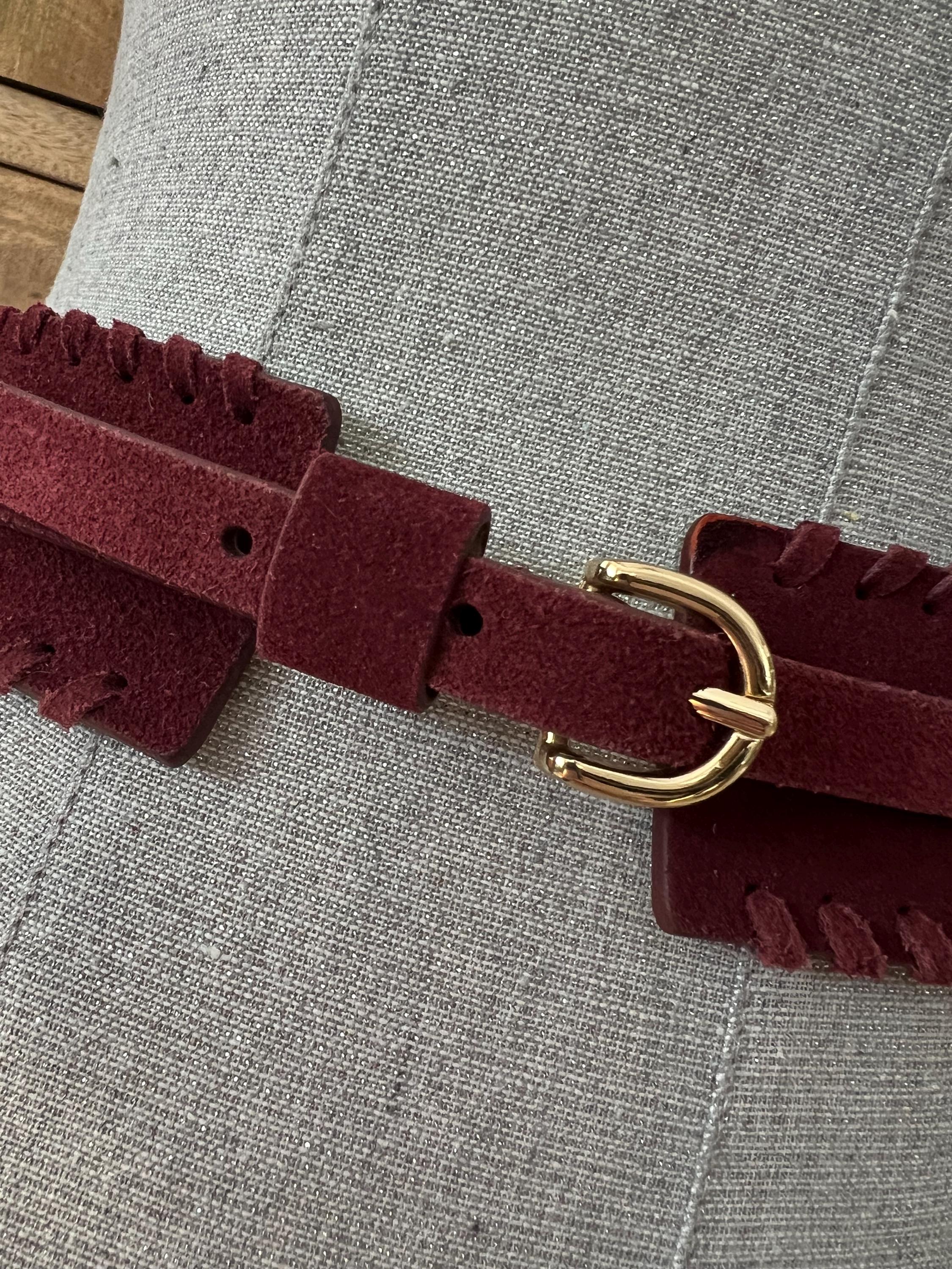 Vintage Ann Taylor Burgundy Suede Waist Belt - Etsy