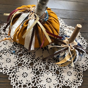 Primitive Fall decor fabric pumpkins