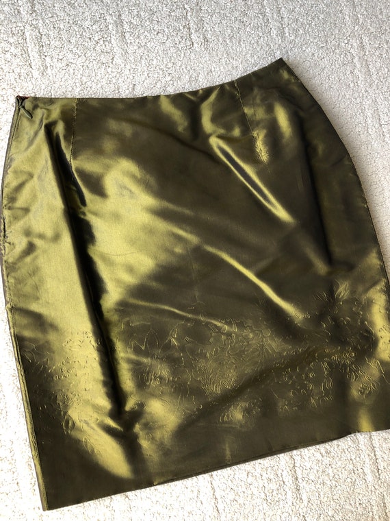 Vintage 90s fabulous Christian Lecroix silk jade … - image 9