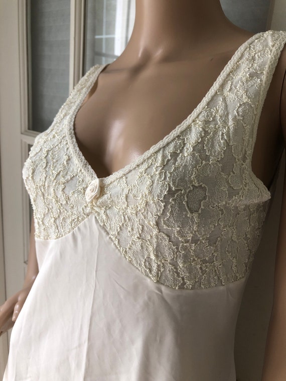 Vintage 90s Val Mode lingerie ivory Chemise - image 2