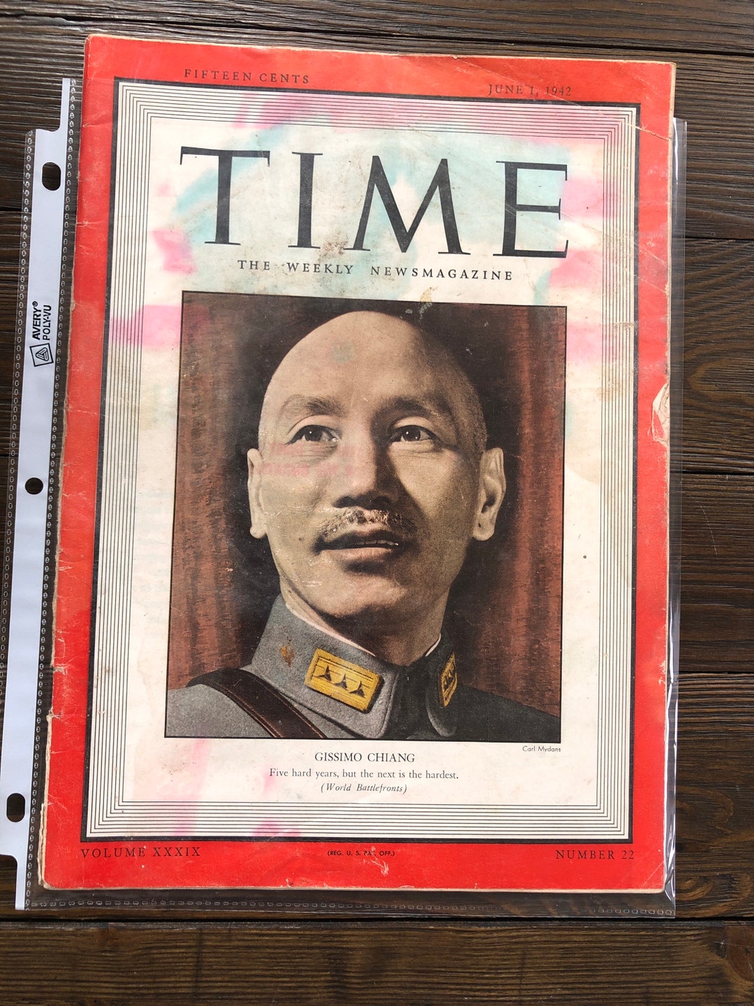 Time Magazine June 1 1942 Featuring Gissimo Chiang Vol XXXIX Etsy