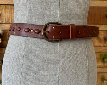 Milos Brown Crocodile Embossed Genuine Leather Belt Made in Italy Size Medium Vintage Milo main image 4