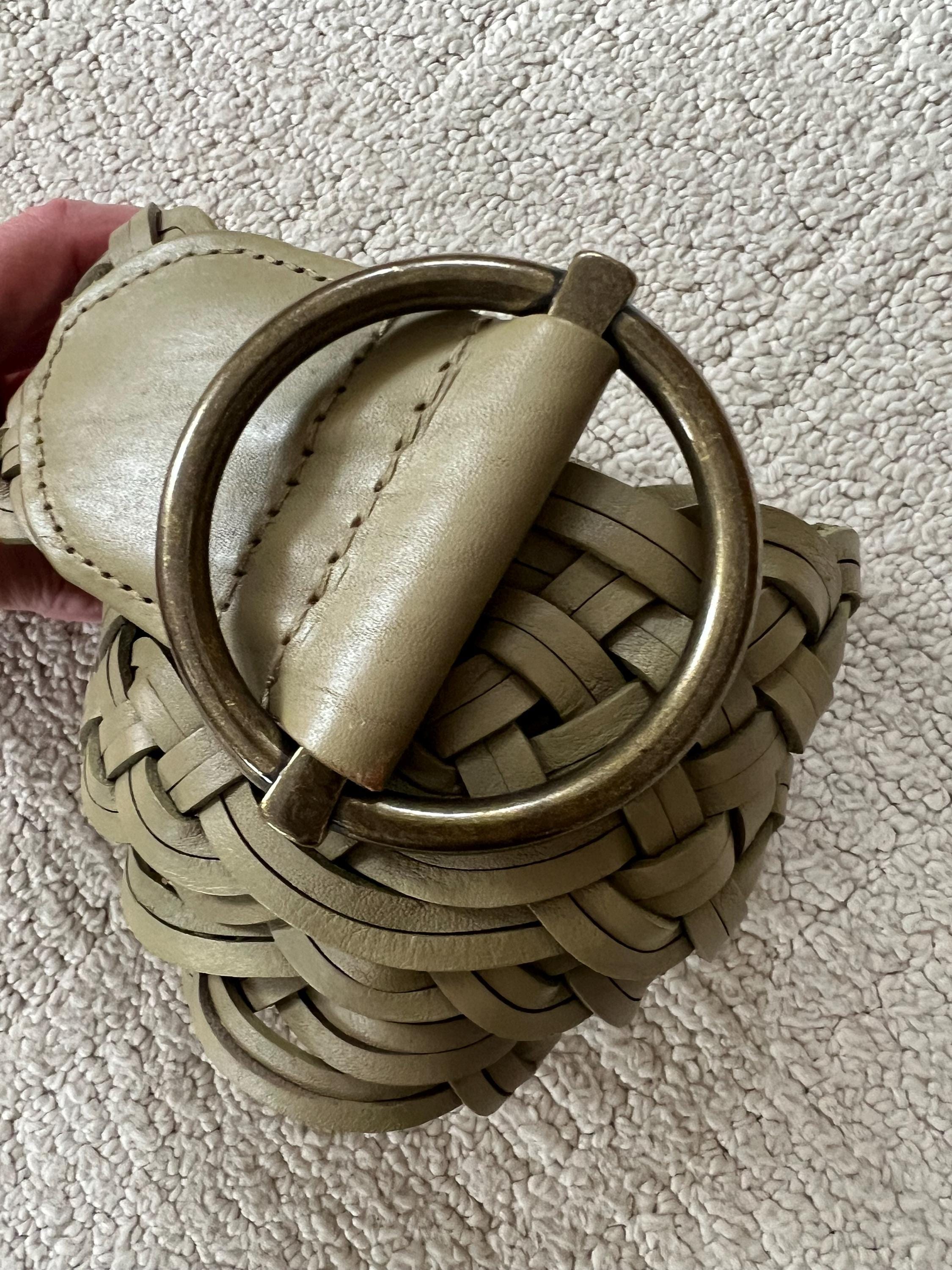 Talbots Taupe Leather Braided Wide Belt - Etsy display picture 1