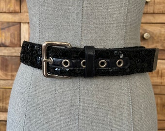 Vintage Black/cream Braided Tassel Stretch Belt - Etsy New  display picture 1