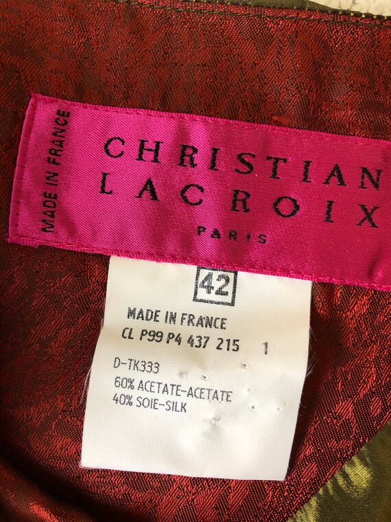 Vintage 90s fabulous Christian Lecroix silk jade … - image 6