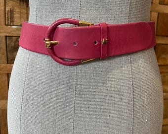 Humberto Fiacco vintage pink leather curved belt
