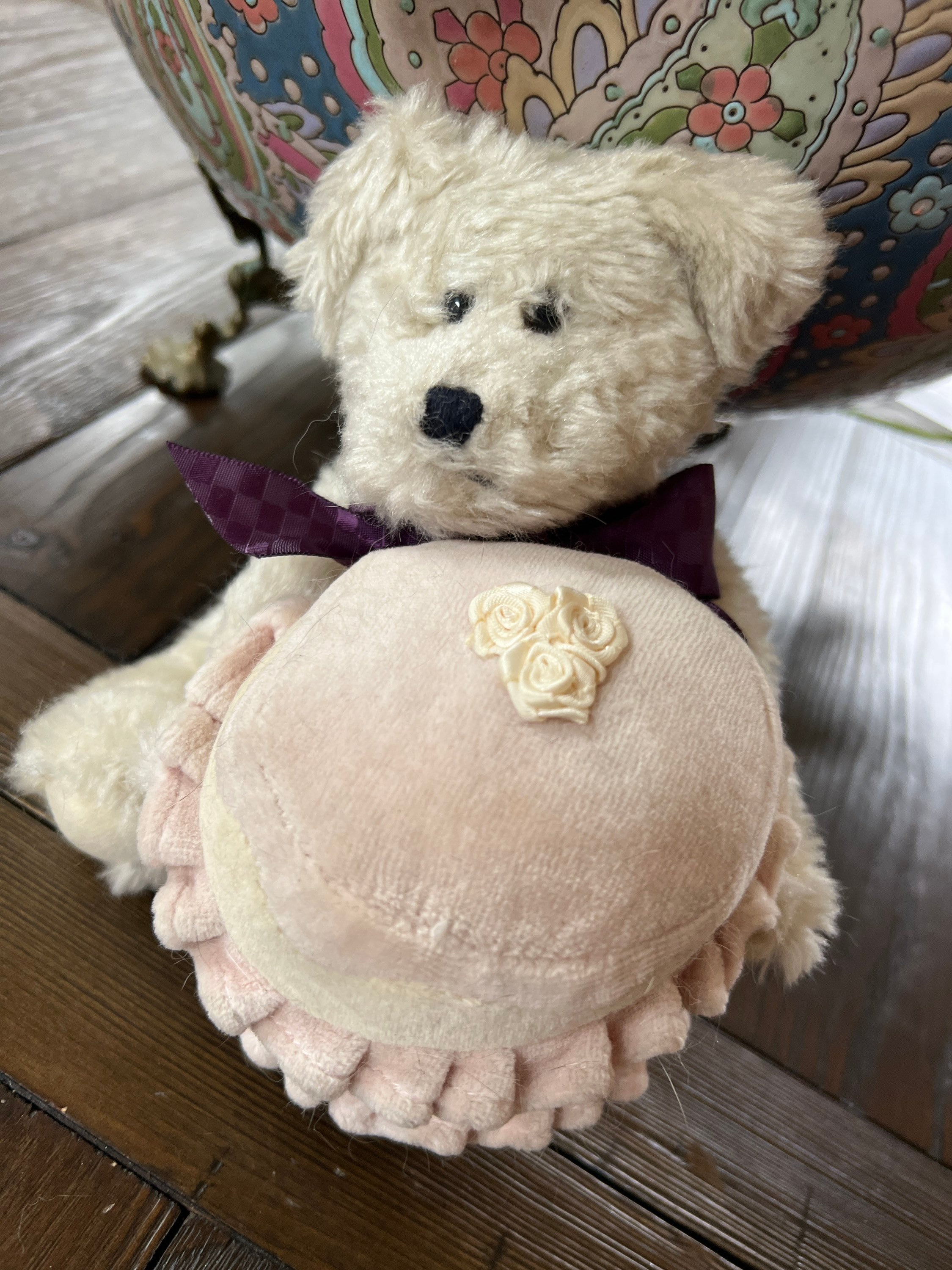 Vintage 80s Boyds Bears JB Bean & Associates Cream Birthday Vintage 80s Boyds Bears JB Bean & Associates Cream Birthday