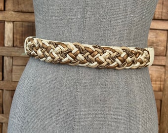 Vintage Neutral Colors Braided Rope Waist Belt - Etsy display picture 2