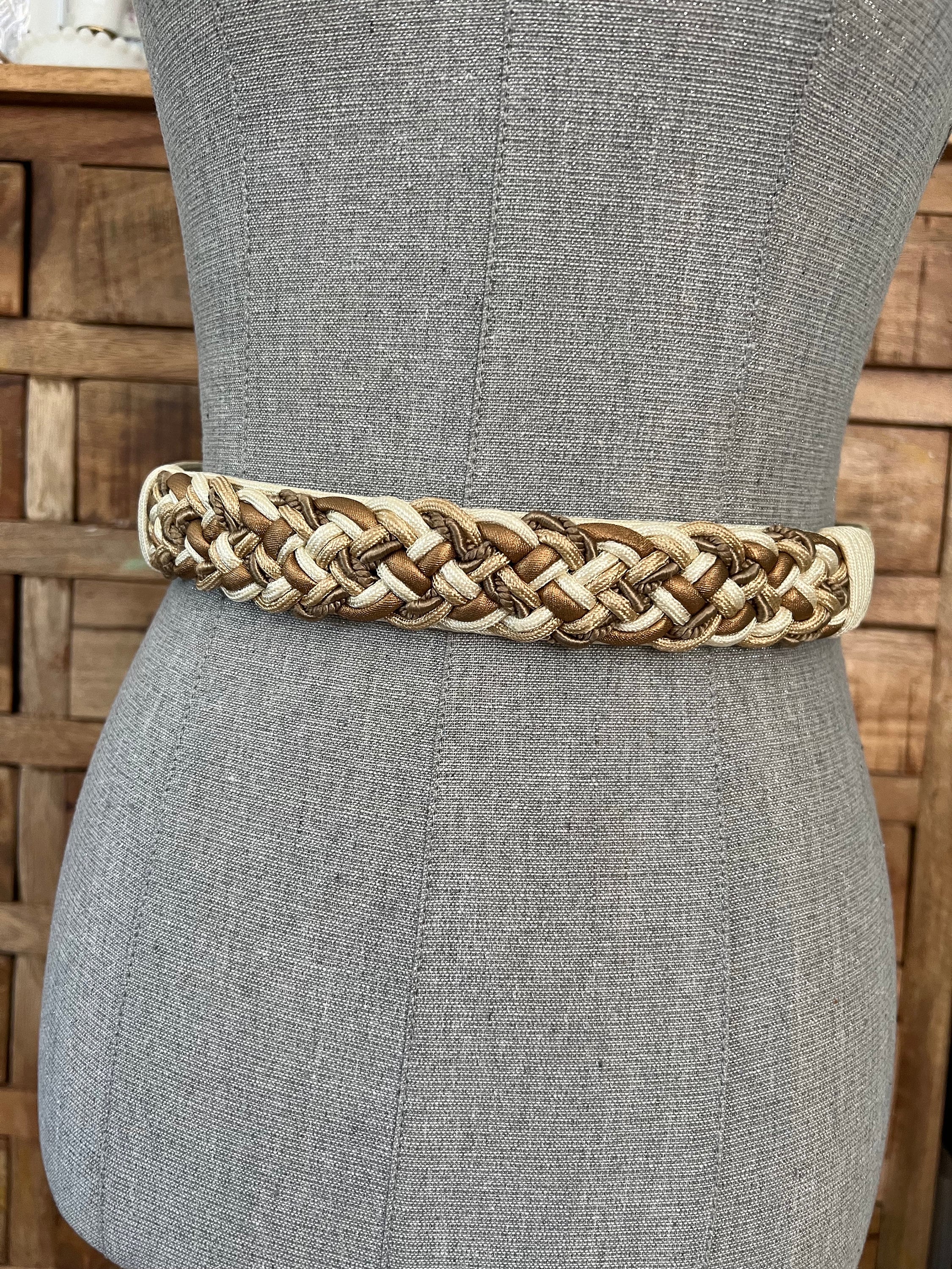 Vintage 80s Rope Multi Strand Woven Rope Belt Brown & Gold Stunning Gold Rope Belt 80s - Etsy main image 3