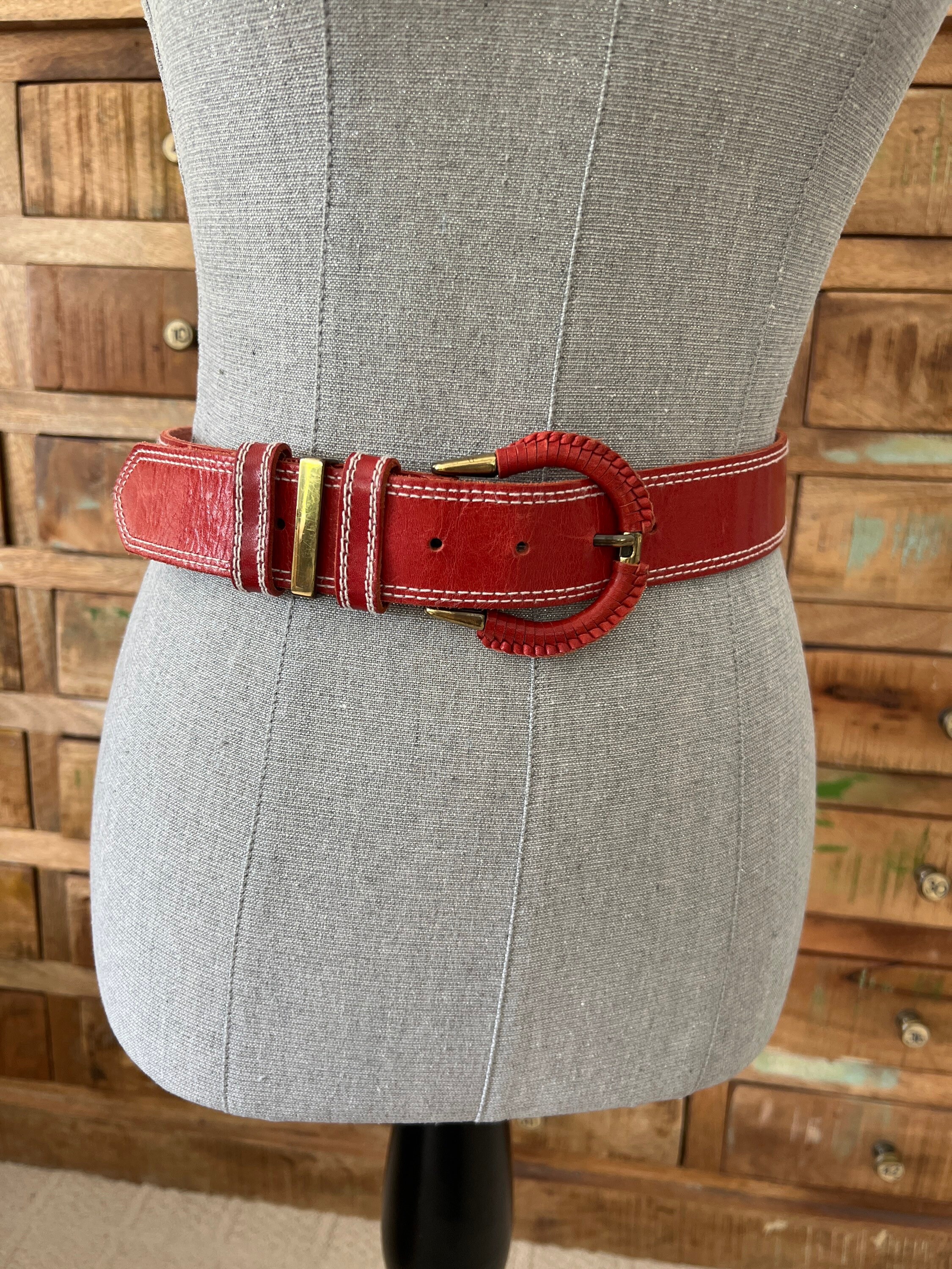 Vintage Liz, Claiborne, Red Leather Belt With Leather  display picture 1