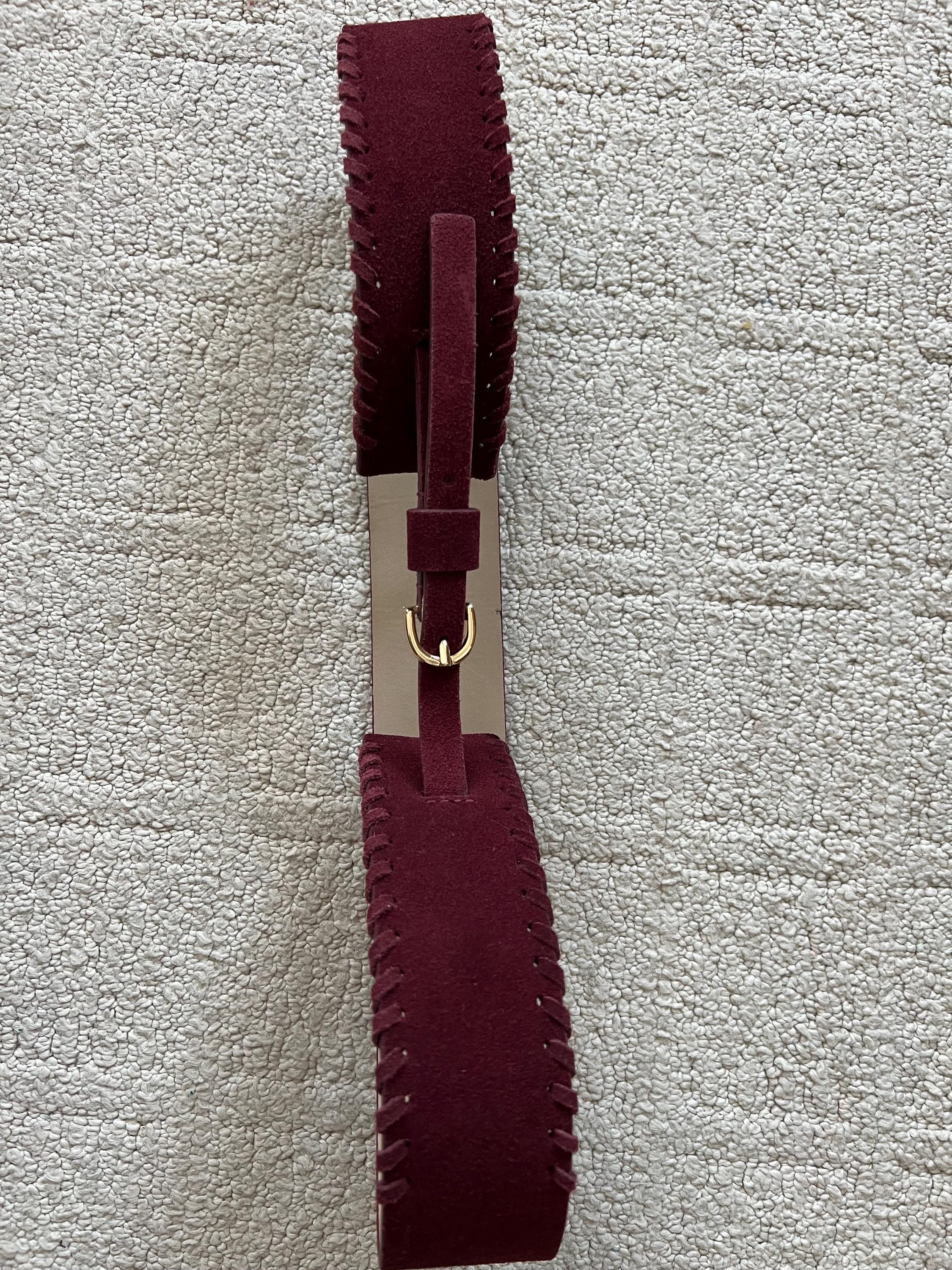 Vintage Ann Taylor Burgundy Suede Waist Belt - Etsy display picture 2