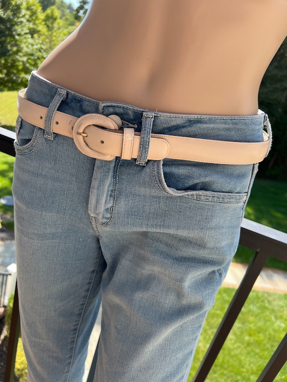 Vintage 1970s Genuine Leather Taupe Waist Belt 1970s 80s Vintage Taupe Brown Leather Belt Retro - Etsy main image 4