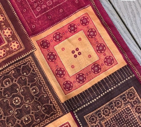 Vintage Halston geometric pattern, fall colors, o… - image 5