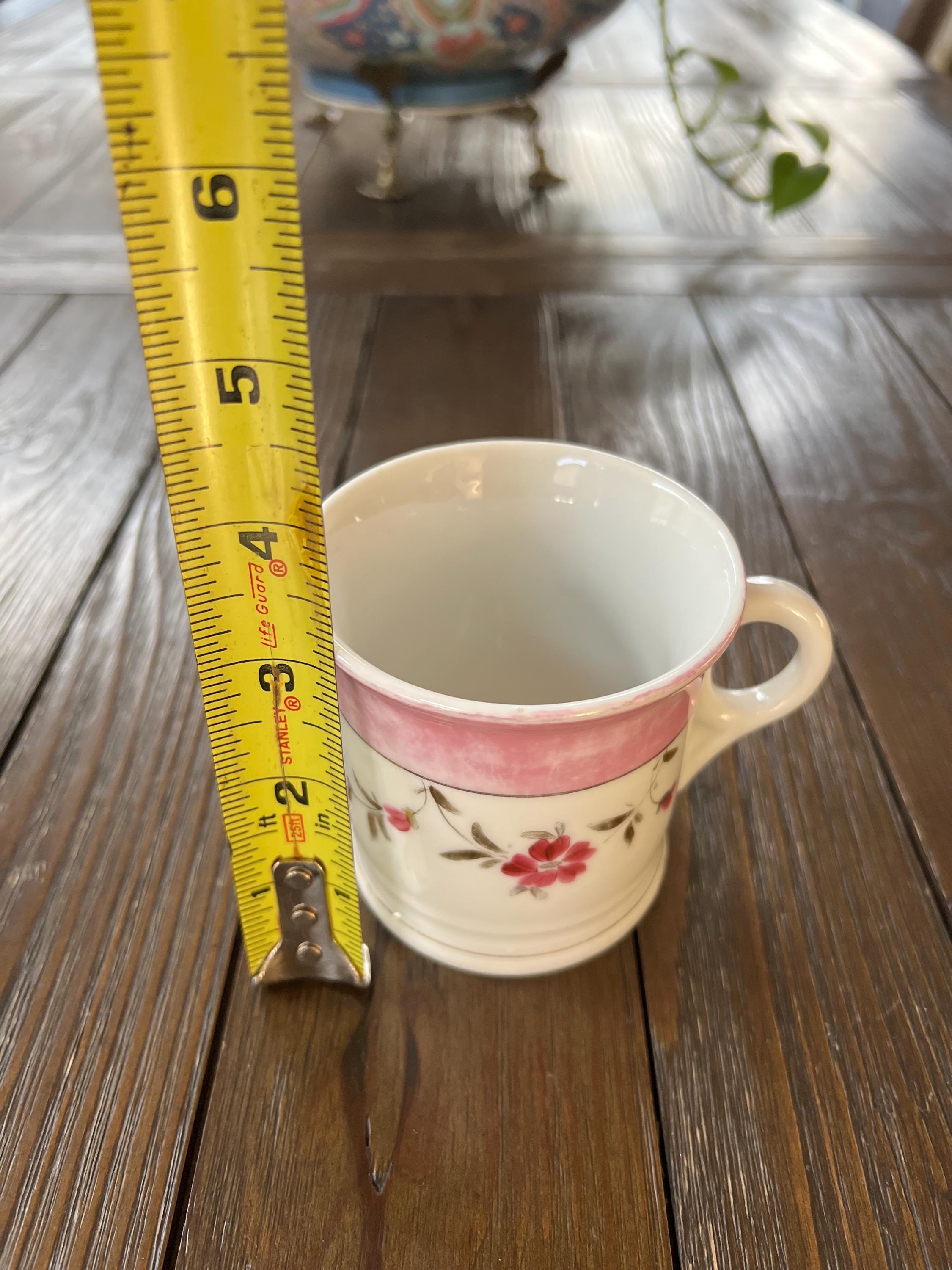 ヴィンテージアンティーク花柄磁器シェービングマグ - Etsy 日本