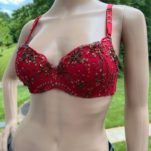 Vintage 90s Guess Marciano Lolita Red embellished bra