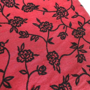 Vintage Ann Taylor silk red/Black and brighter floral mini skirt image 8