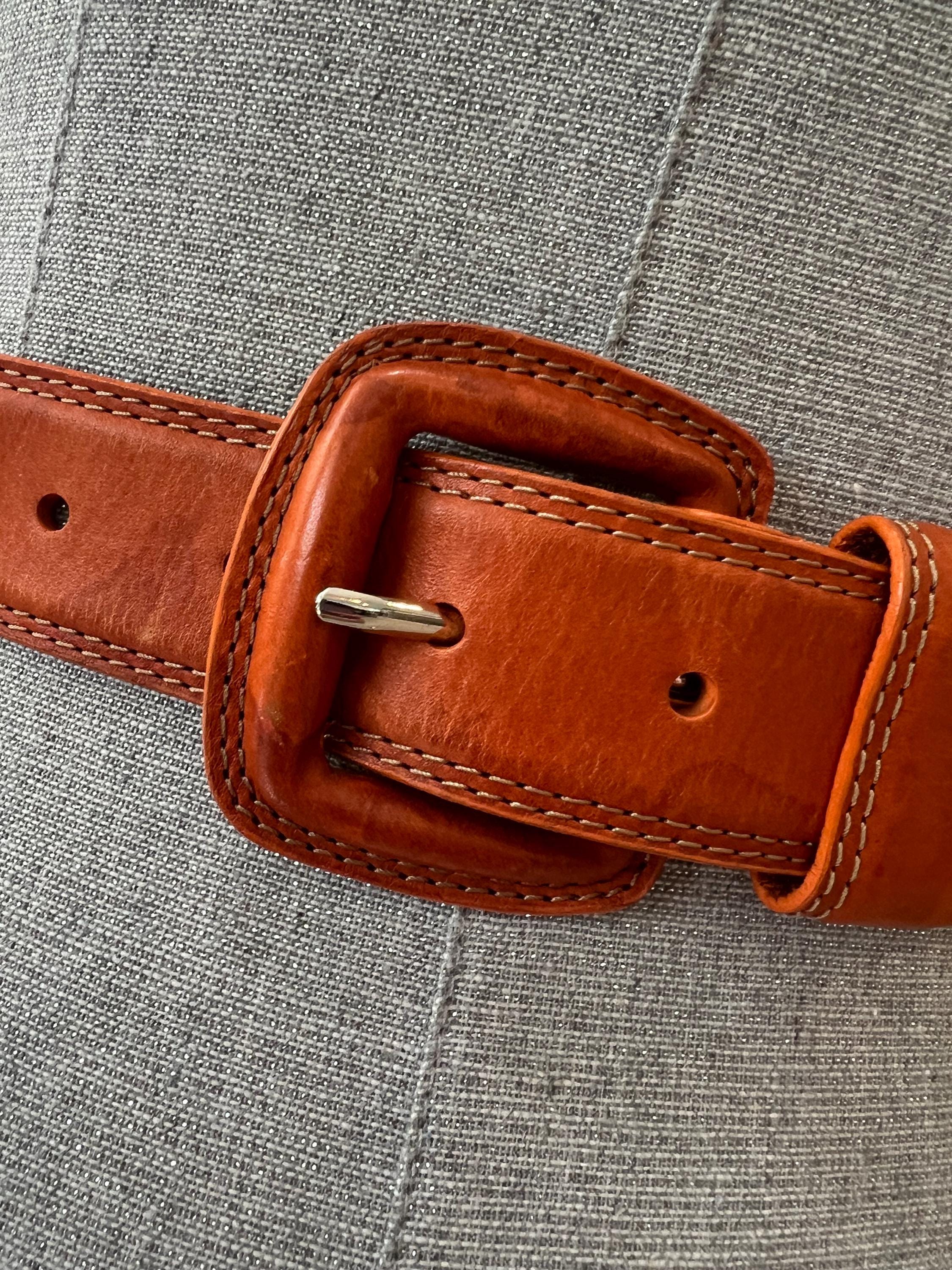 Holt Renfrew Vintage Linea Pelle Western Braided Brown Leather Belt Medium Woven Braided Leather Belt Linea Pelle Wide Tan Handmade  main image 3
