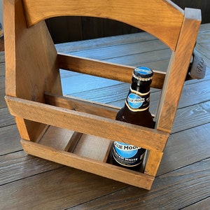 Cook wooden bottle caddy with opener