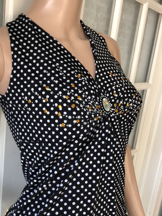 Adorable handmade black/white polka dot embellish… - image 2