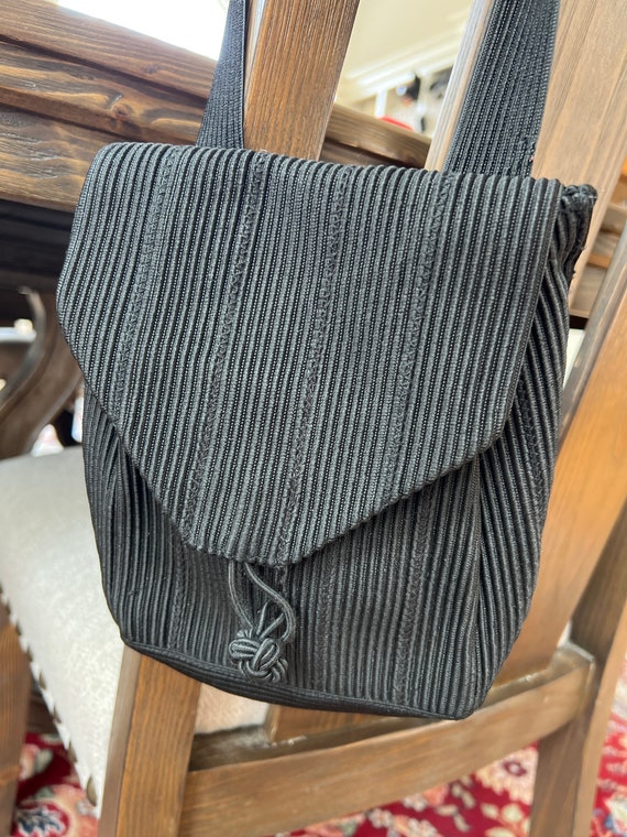 Pantropic black crossbody unique textured bag